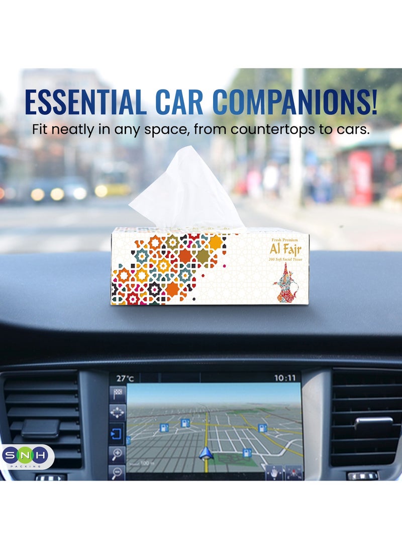 إس إن إتش باكينج علبة مناديل الوجه من الفجر، عبوة من 10 علب، كل علبة تحتوي على 200 منديل × طبقتين، بإجمالي 2000 منديل. - Image 4